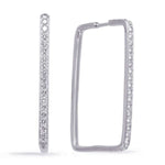 Load image into Gallery viewer, 18K White Gold Diamond Hoops