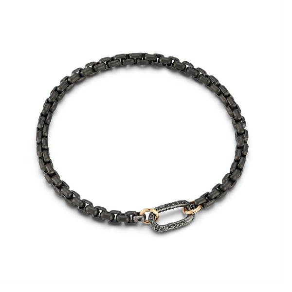 WALTERS FAITH Saxon Sterling Silver, Rose Gold and Black Diamond Bracelet