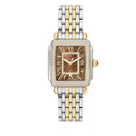 Load image into Gallery viewer, MICHELE Deco Madison Diamond Two-Tone 18K Gold-Plated Diamond Dial Watch Brown Dial