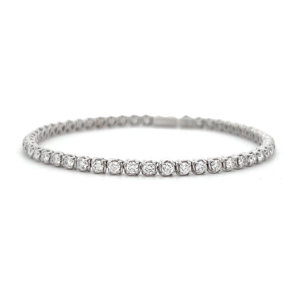 A.LINK 18K White Gold Matinee Diamond Abbracci Tennis Bracelet 2.85ct