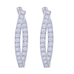 Load image into Gallery viewer, Diamond Inside Outside Hoop Earrings
