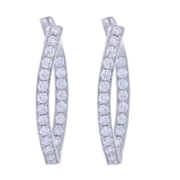 Diamond Inside Outside Hoop Earrings