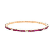 DEMEGLIO 18K Rose Gold Ruby and Diamond Stretch Bracelet
