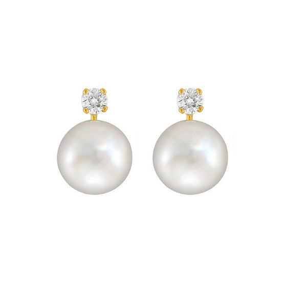 Pearl and Diamond Earrings