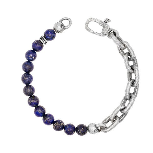 JOHN VARVATOS Artisan Sterling Silver Lapis Beaded Single-Strand Bracelet, Half Chain
