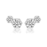 Load image into Gallery viewer, 18K White Gold Diamond Hexagon Earrings
