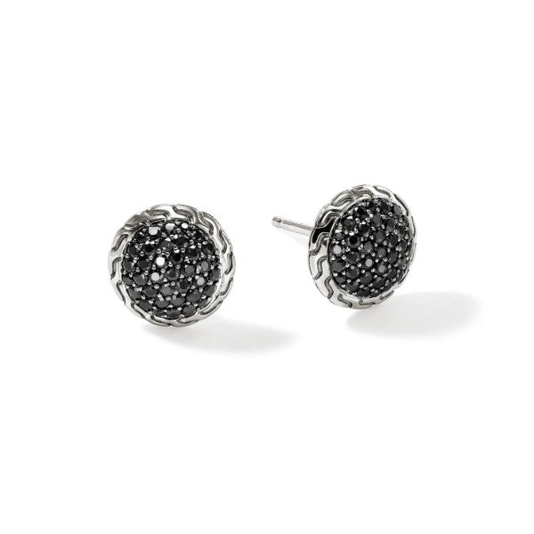 JOHN HARDY Essentials Sterling Silver & Black Sapphire Pavé Stud Earrings