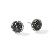 JOHN HARDY Essentials Sterling Silver & Black Sapphire Pavé Stud Earrings