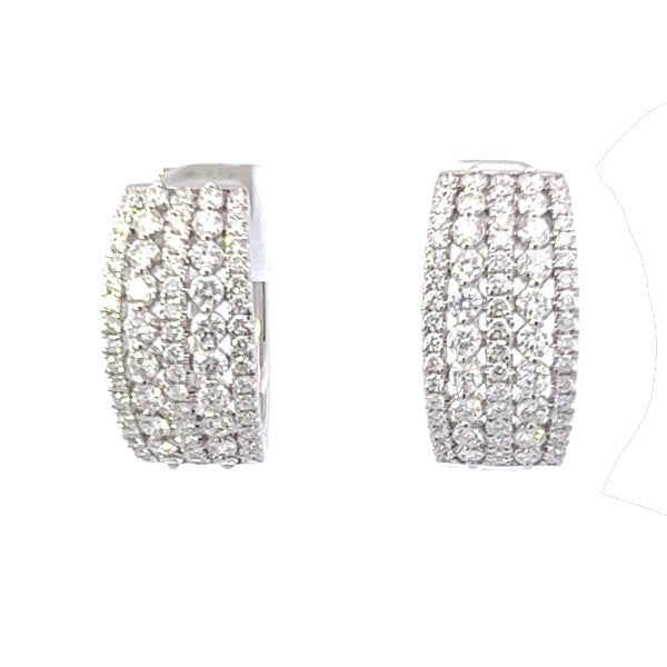 Diamond Medium Wide Hoop Earrings