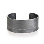 Load image into Gallery viewer, Oxidized Silver and Diamond Cuff Bracelet