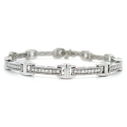 ESTATE 14K White Gold Diamond Link Bracelet