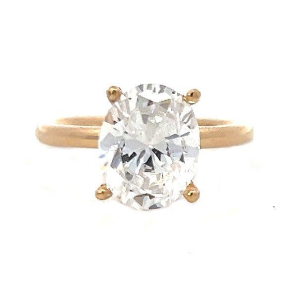 14K Yellow Gold Oval Solitaire Engagement Ring