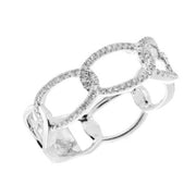 18K White Gold Diamond Link Ring