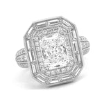 Load image into Gallery viewer, 18K White Gold Vintage Halo Engagement Ring