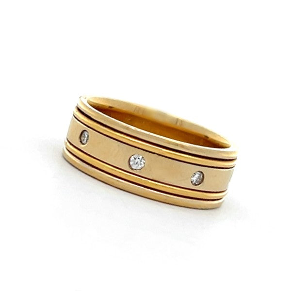 18K Yellow Gold Men's Diamond Wedding Band