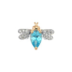 Load image into Gallery viewer, Honey Bee Blue Topaz and Diamond Earring - Single
