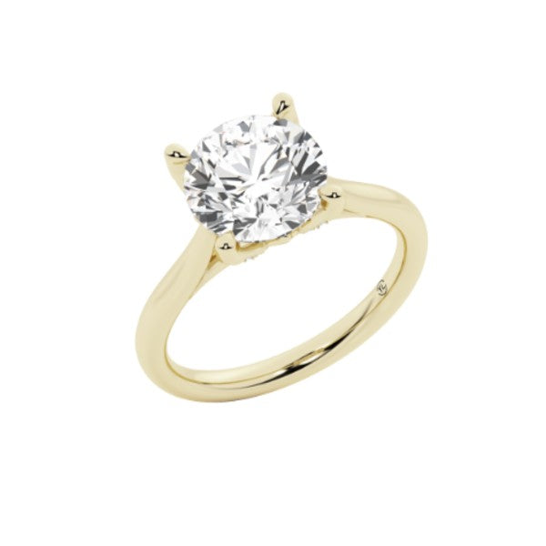 14K Yellow Gold Diamond Solitaire Engagement Ring