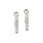 Load image into Gallery viewer, 18K White Gold Small Diamond Hoop Earrings 0.50cttw
