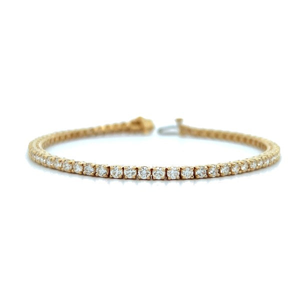 14K Yellow Gold Diamond Tennis Bracelet 4.00cttw