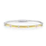 Load image into Gallery viewer, SLOANE STREET Sterling Silver and 18K Yellow Gold Diamond Rondel Station Bracelet