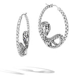 Load image into Gallery viewer, JOHN HARDY Legend Naga Silver Dragon Hoop Earrings
