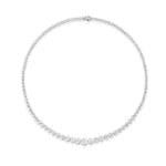 Load image into Gallery viewer, 18K White Gold Graduated Hexagon Tennis Necklace