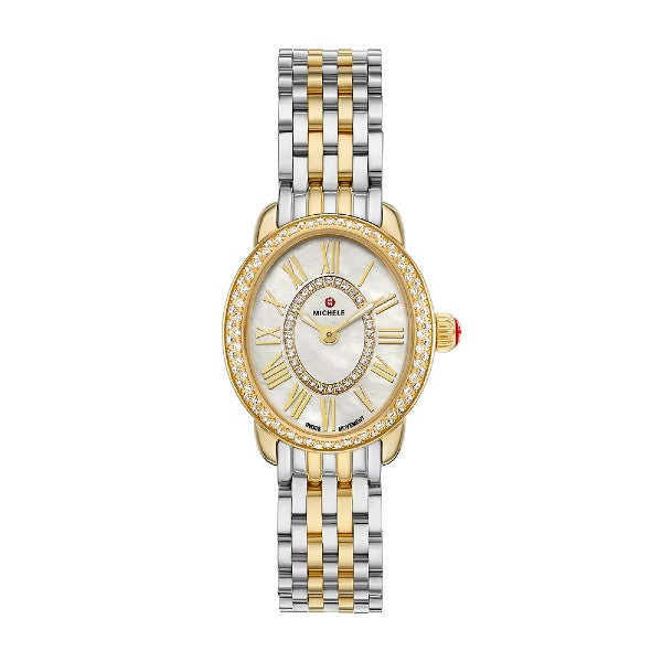 MICHELE Serein Oval Diamond Two-Tone 18K Gold-Plated Watch