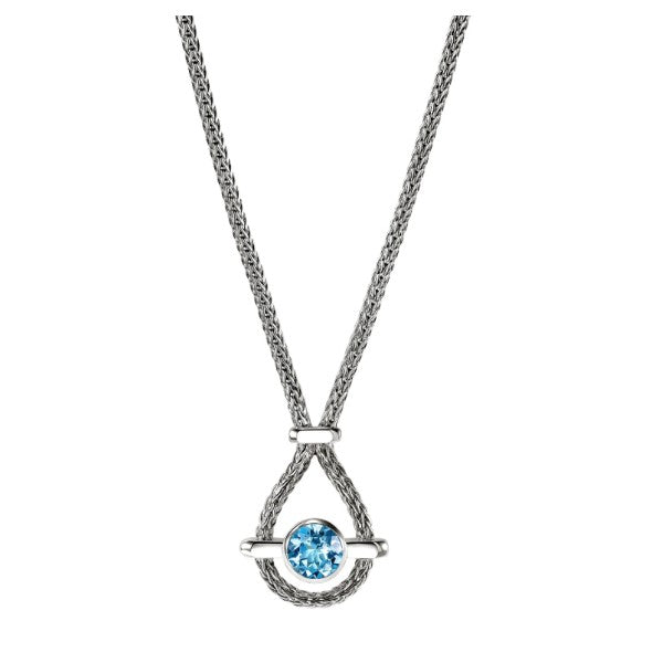 JOHN HARDY Sterling Silver Swiss Blue Topaz 2.5mm Icon Necklace