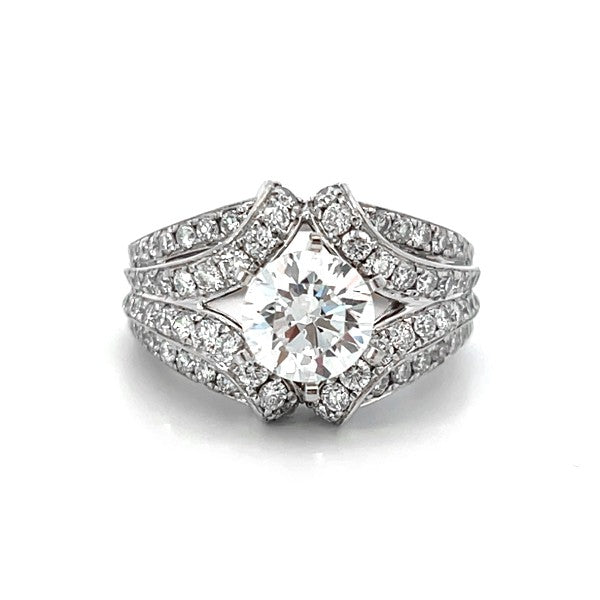 ESTATE 14K White Gold Wedding Set