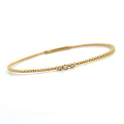 14K Yellow Gold Flexible Diamond Bangle Bracelet