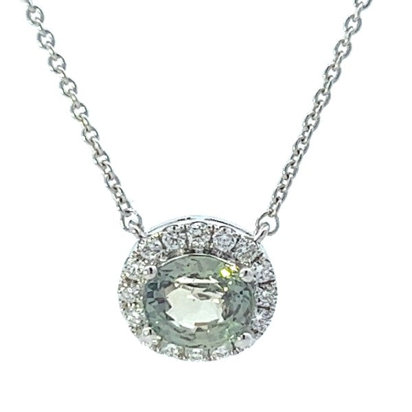 Alexandrite Diamond Halo Necklace