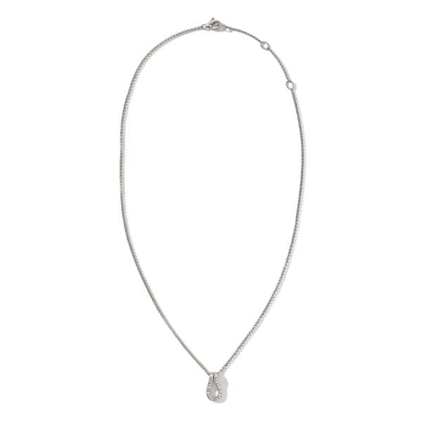 JOHN HARDY Surf Silver Diamond Pendant Necklace