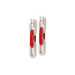 Load image into Gallery viewer, ETHO MARIA 18K White Gold &amp; Red Ceramic Diamond Earrings
