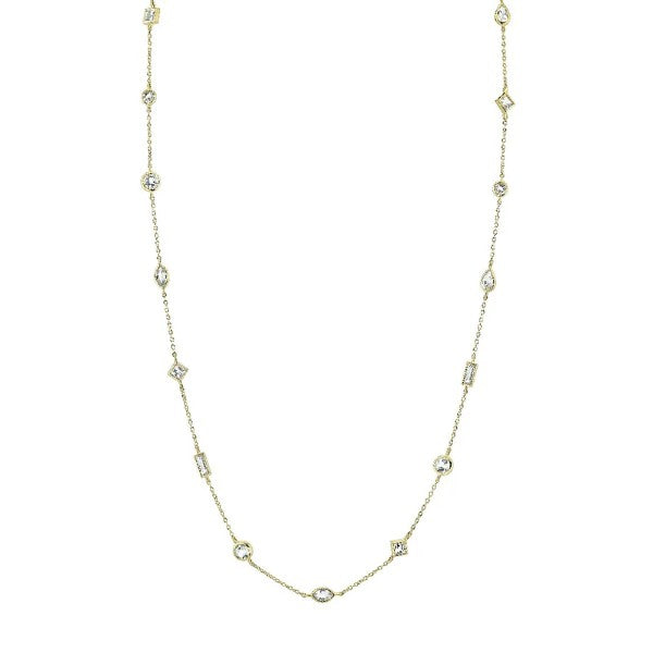 SLOANE STREET Mixed Shape White Topaz Necklace