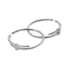 Load image into Gallery viewer, JOHN HARDY Sterling Silver Spear Hoop Earrings with Diamonds - Medium
