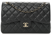 Pre-Owned CHANEL Black Caviar Leather Jumbo Shoulder Bag