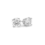 Load image into Gallery viewer, Lab Grown Round Diamond Stud Earrings 3.00 cttw 14K White Gold 4-Prong Setting
