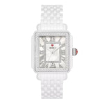 Load image into Gallery viewer, MICHELE Deco Madison White Ceramic Diamond Watch
