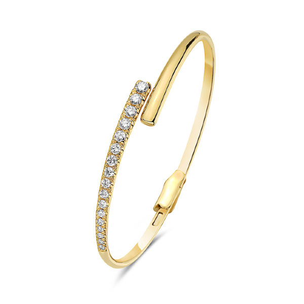 14K Yellow Gold Diamond Bangle