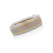 Men's Platinum and 18K Yellow Gold Two-Tone 7mm Wedding Band - Final Sale