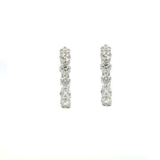 18K White Gold Small Inside/Out Diamond Hoop Earrings 2.19cttw