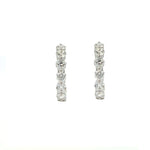 Load image into Gallery viewer, 18K White Gold Small Inside/Out Diamond Hoop Earrings 2.19cttw