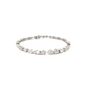 18K White Gold Various Shaped Diamond Tennis Bracelet