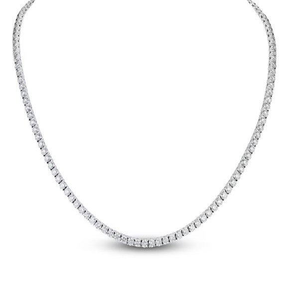 A.LINK 18K White Gold Matinee Diamond Opera Tennis Necklace 10.23cttw 18"