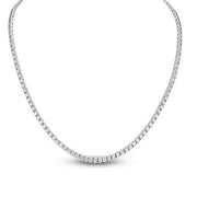 A.LINK 18K White Gold Matinee Diamond Abbracci Tennis Necklace 7.35cttw 18
