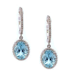 Load image into Gallery viewer, Aquamarine and Diamond Halo Earrings
