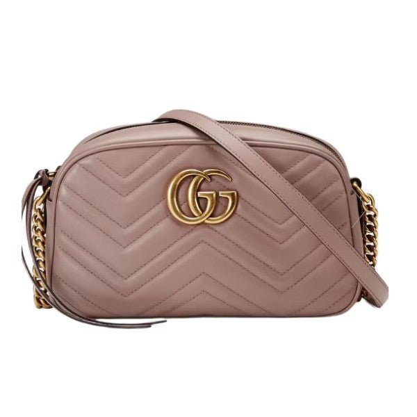 Pre-Owned   GUCCI Crossbody From The Marmont Collection Dusty Rose