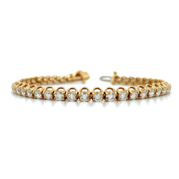 14K Yellow Gold Diamond Tennis Bracelet 6.00cttw