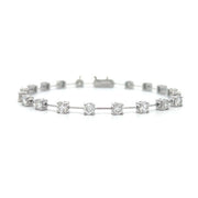 18K White Gold Diamond Bar Bracelet 4.00cttw