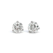 14K White Gold 3-prong Martini Natural Diamond Stud Earrings 2.01cttw
